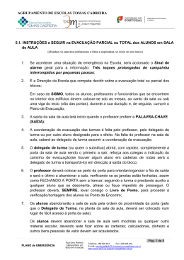 Instruções de Evacuação - Agrupamento de Escolas Tomás Cabreira
