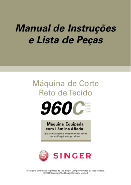 Singer 960C Cortadeira Reta | Manual de Instruções e Lista de Peças