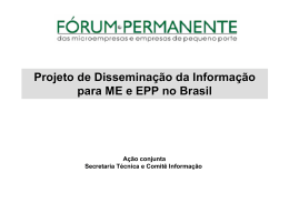 CT I - Projeto de Disseminação da Informação para ME e EPP