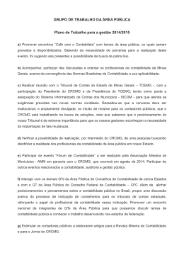 Planejamento - Conselho Regional de Contabilidade de Minas Gerais