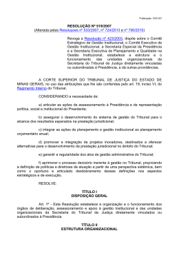Resolução nº 519/2007 - Tribunal de Justiça de Minas Gerais