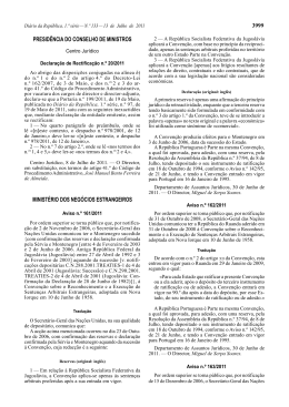 Declaração de Retificação n.º 20/2011, de 13 de Julho