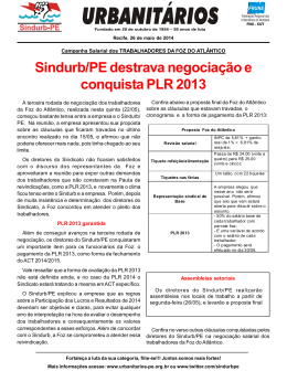 Sindurb/PE destrava negociação e conquista PLR 2013
