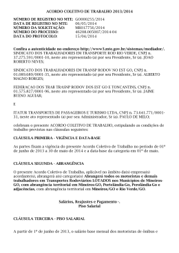 acordo coletivo de trabalho 2013/2014 número de registro no mte