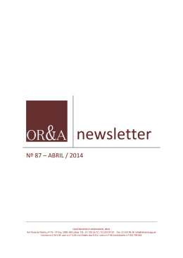 Newsletter 87/2014 - Oliveira Rego & Associados