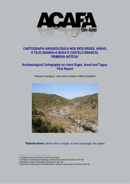 Cartografia Arqueológica nos rios Erges, Aravil e tejo