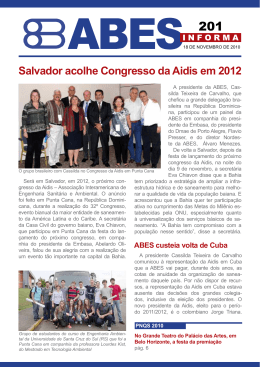 Salvador acolhe Congresso da Aidis em 2012 ABES custeia volta