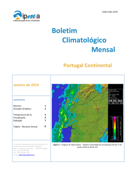 Boletim Climatológico Mensal Portugal Continental Janeiro de 2014