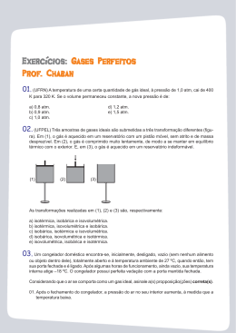 Exercícios:G ases Perfeit ases Perfeit ases