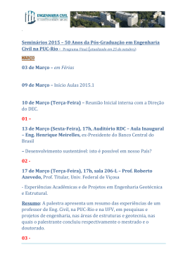 Confira aqui a agenda completa de seminários da PUC-Rio.