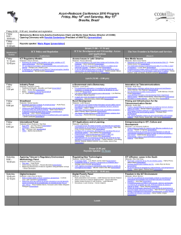 Acorn-Redecom Conference 2010 Program Friday, May 14th and