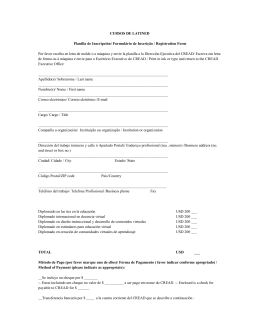 CURSOS DE LATINED Planilla de Inscripción/ Formulário de