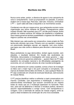 Manifesto dos Diretórios Regionais do PT – 30/03/2015