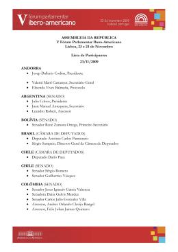 Lista de participantes - V Fórum Parlamentar Ibero