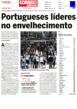 Portugueses líderes no envelhecimento