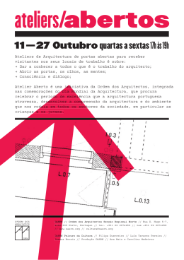 ateliers/abertos - Ordem dos Arquitectos Secção Regional Norte