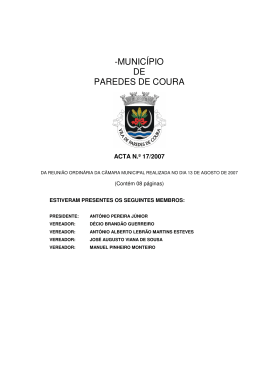 Acta nº17 - Câmara Municipal de Paredes de Coura