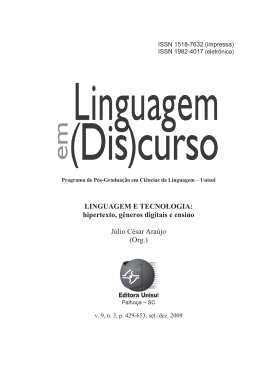 LINGUAGEM E TECNOLOGIA: hipertexto, gêneros digitais e ensino