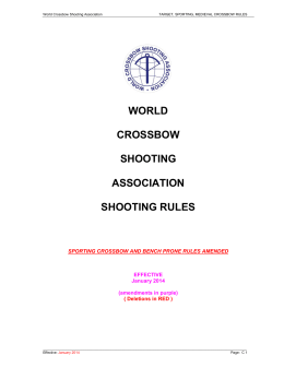 WORLD CROSSBOW SHOOTING ASSOCIATION SHOOTING RULES