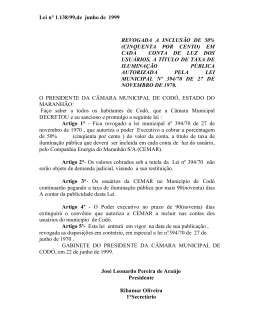 Lei n° 1.138/99,de junho de 1999 REVOGADA A INCLUSÃO DE 50