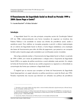 O Financiamento da Seguridade Social no Brasil no Período 1999 a