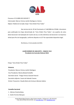 Chapa “Uma Ordem Para Todos” - Ordem dos Advogados do Brasil