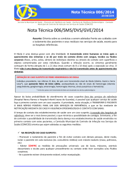 Nota Técnica 006/SMS/DVS/GVE/2014