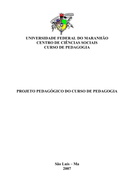 Projeto Pedagógico do Curso - Universidade Federal do Maranhão