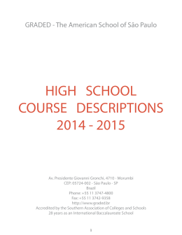 HIGH SCHOOL COURSE DESCRIPTIONS 2014 - 2015