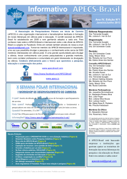 Informativo APECS-Brasil, Ano IV – Edição 1