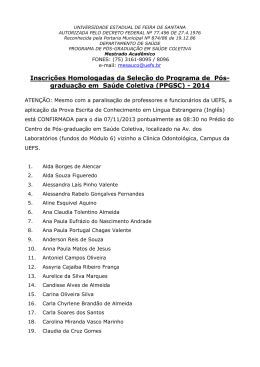 Lista de inscritos - Universidade Estadual de Feira de Santana