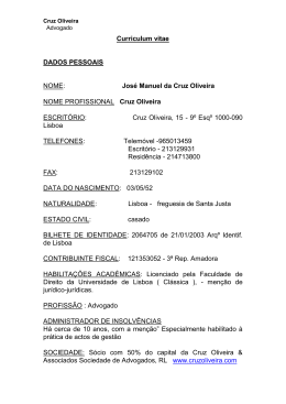 Curriculum vitae - Cruz Oliveira & Associados