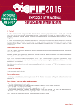edital / convocatória - Festival Internacional de Fotografia de Belo