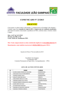 faculdade leão sampaio comunicado nº 23/2013 urgente!