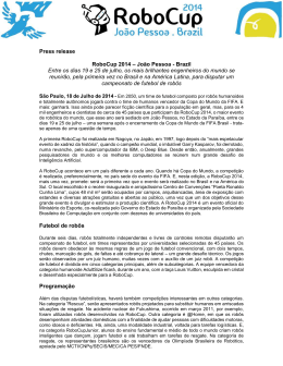Press release RoboCup 2014 – João Pessoa