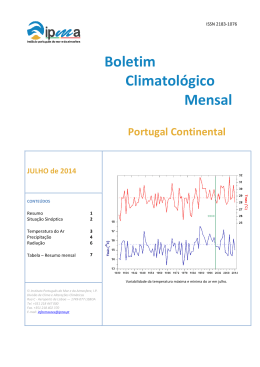 Boletim Climatológico - Instituto Português do Mar e da Atmosfera