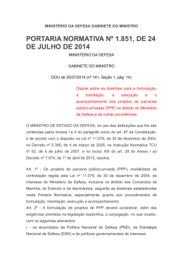 PORTARIA NORMATIVA Nº 1.851, DE 24 DE JULHO DE 2014