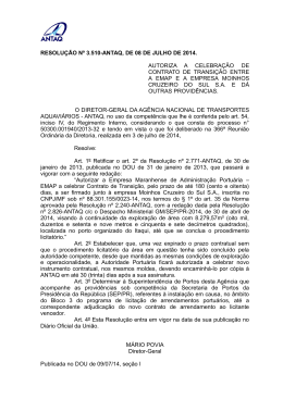 resolução nº 3.510-antaq, de 08 de julho de 2014. autoriza a