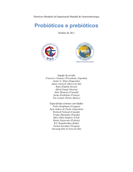 Probióticos e prebióticos - World Gastroenterology Organisation