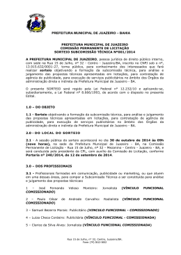 Sorteio Subcomissão Técnica Nº 001/2014