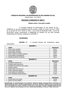 Decisão COREN-RS nº 068/2013