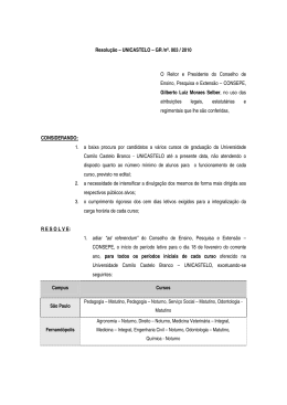 Resolução – UNICASTELO – GR /nº. 003 / 2010 O Reitor e