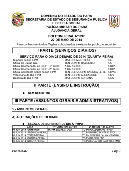 BG 097 - De 27 MAIO 2014 - Proxy da Polícia Militar do Pará!