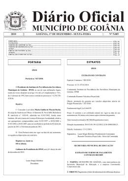 Diário Oficial MUNICÍPIO DE GOIÂNIA
