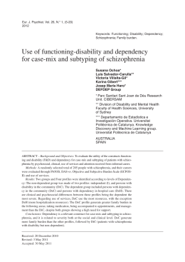 Use of functioning-disability and dependency for