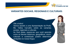 variantes sociais, regionais e culturais