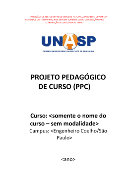 PROJETO PEDAGOGICO DE CURSO - PPC