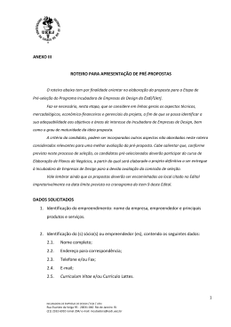 Anexo III – Roteiro para apresentação de pré-propostas - Esdi
