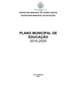 plano municipal de educação - Prefeitura de Cícero Dantas