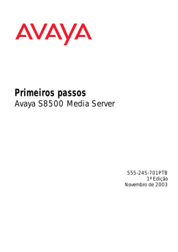 Primeiros passos – Avaya S8500 Media Server